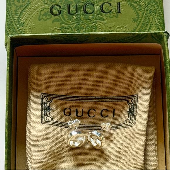 Gucci Sterling Silver Interlocking G Earrings - Picture 4 of 9